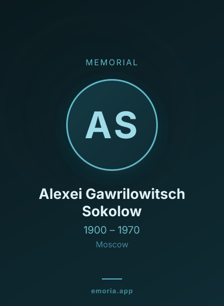 Memorial portrait of Alexei Gawrilowitsch Sokolow