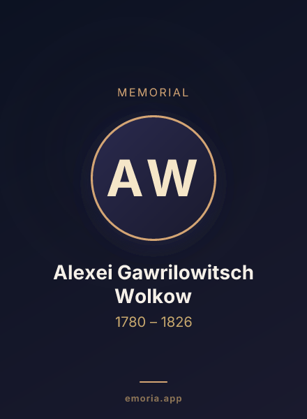 Memorial portrait of Alexei Gawrilowitsch Wolkow