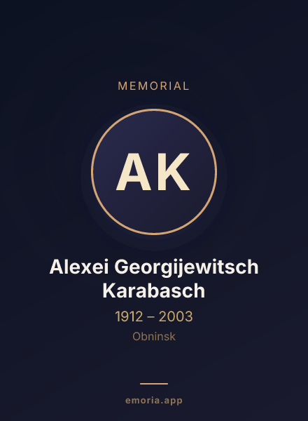Memorial portrait of Alexei Georgijewitsch Karabasch