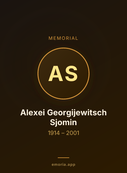 Memorial portrait of Alexei Georgijewitsch Sjomin