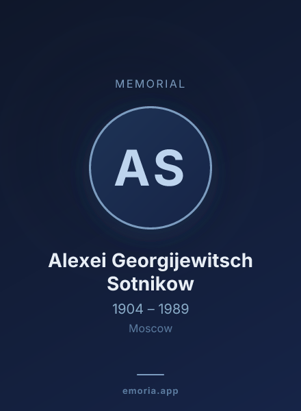 Memorial portrait of Alexei Georgijewitsch Sotnikow