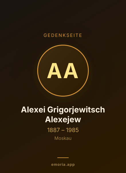 Gedenkportrait von Alexei Grigorjewitsch Alexejew