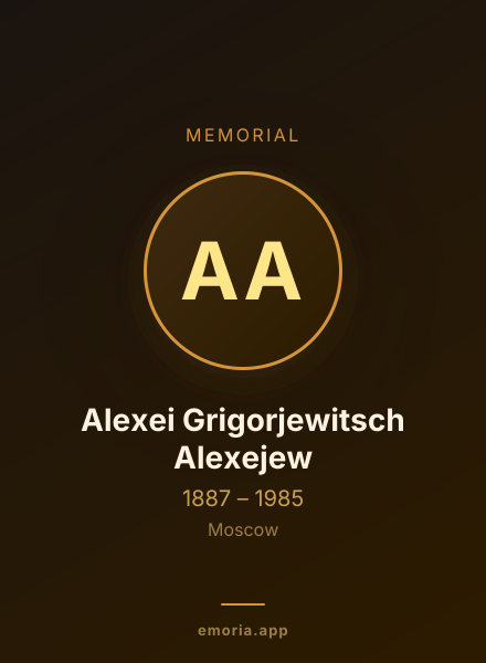 Memorial portrait of Alexei Grigorjewitsch Alexejew