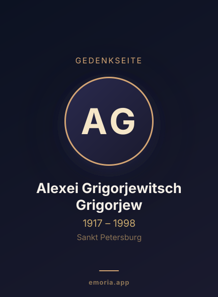 Gedenkportrait von Alexei Grigorjewitsch Grigorjew