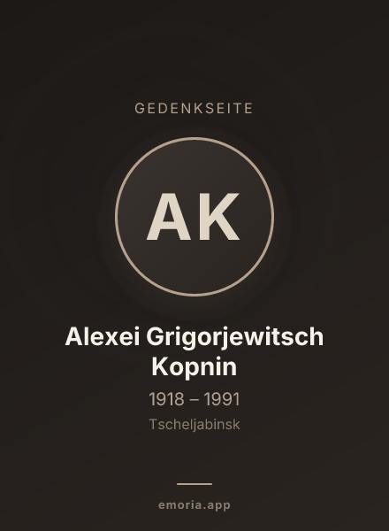 Gedenkportrait von Alexei Grigorjewitsch Kopnin