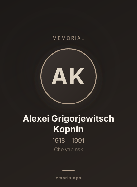 Memorial portrait of Alexei Grigorjewitsch Kopnin