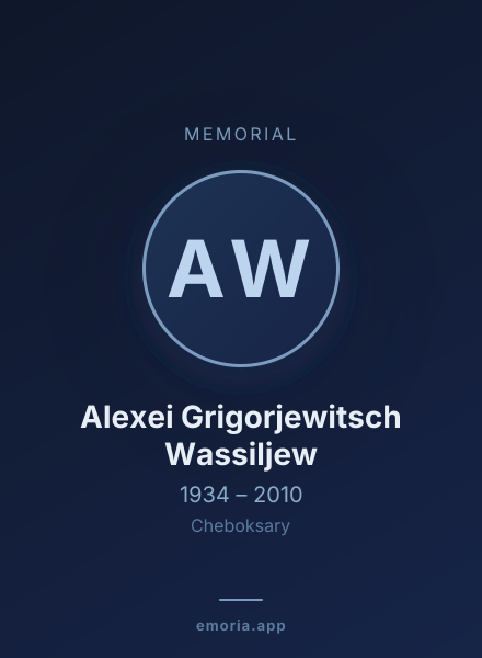 Memorial portrait of Alexei Grigorjewitsch Wassiljew