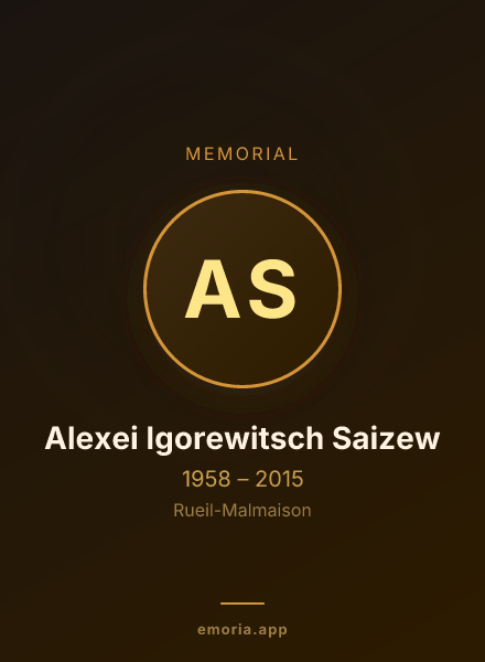 Memorial portrait of Alexei Igorewitsch Saizew