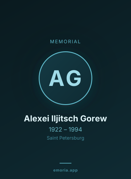Memorial portrait of Alexei Iljitsch Gorew