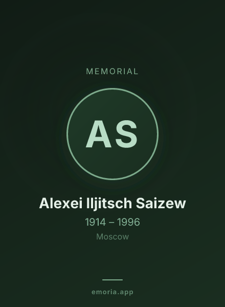 Memorial portrait of Alexei Iljitsch Saizew