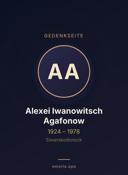 Gedenkportrait von Alexei Iwanowitsch Agafonow