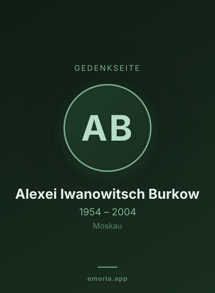 Gedenkportrait von Alexei Iwanowitsch Burkow