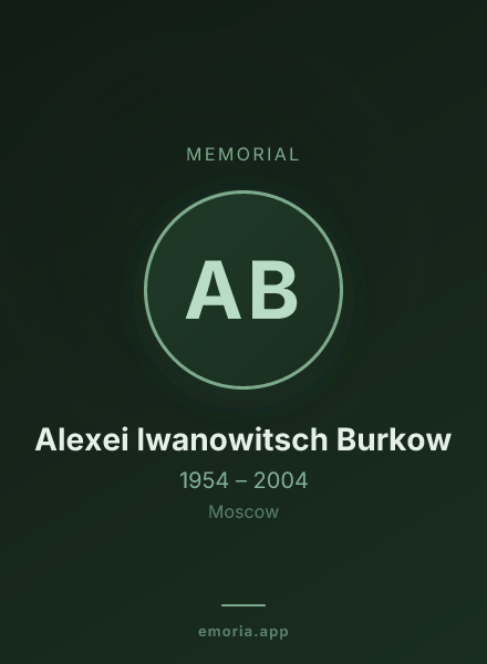 Memorial portrait of Alexei Iwanowitsch Burkow