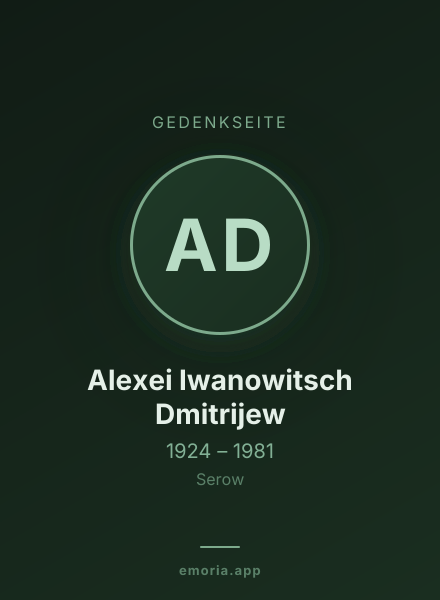 Gedenkportrait von Alexei Iwanowitsch Dmitrijew