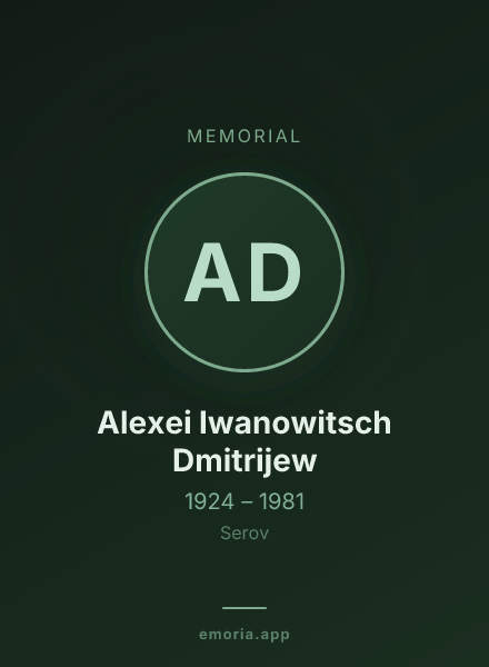 Memorial portrait of Alexei Iwanowitsch Dmitrijew