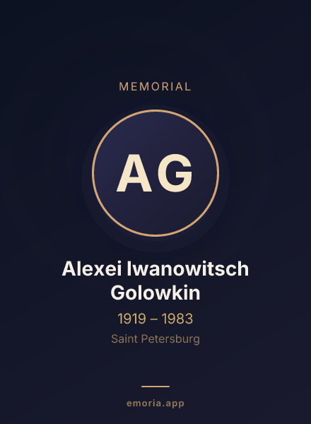 Memorial portrait of Alexei Iwanowitsch Golowkin
