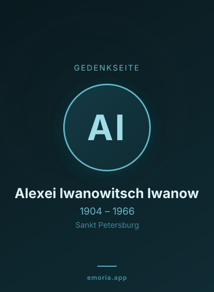 Gedenkportrait von Alexei Iwanowitsch Iwanow