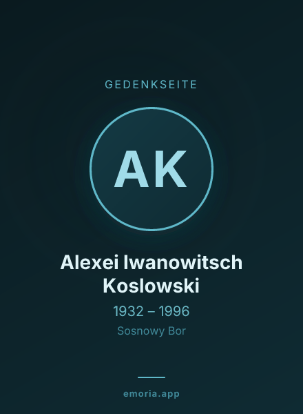 Gedenkportrait von Alexei Iwanowitsch Koslowski