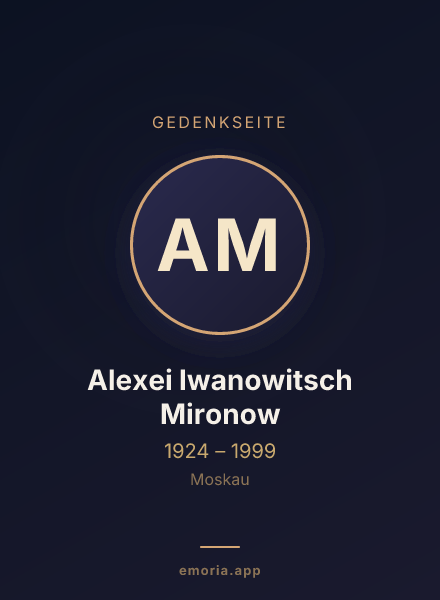Gedenkportrait von Alexei Iwanowitsch Mironow