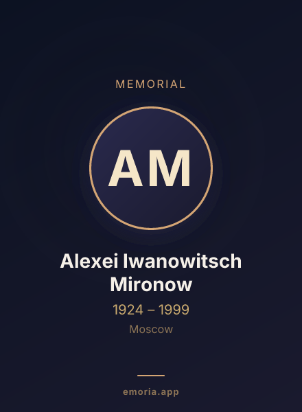 Memorial portrait of Alexei Iwanowitsch Mironow