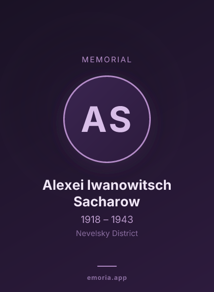 Memorial portrait of Alexei Iwanowitsch Sacharow