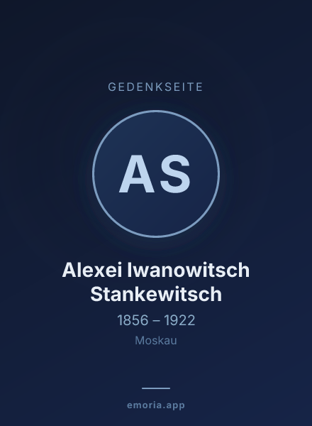 Gedenkportrait von Alexei Iwanowitsch Stankewitsch