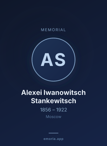Memorial portrait of Alexei Iwanowitsch Stankewitsch