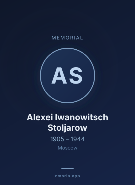 Memorial portrait of Alexei Iwanowitsch Stoljarow