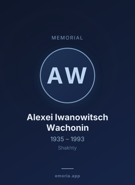 Memorial portrait of Alexei Iwanowitsch Wachonin