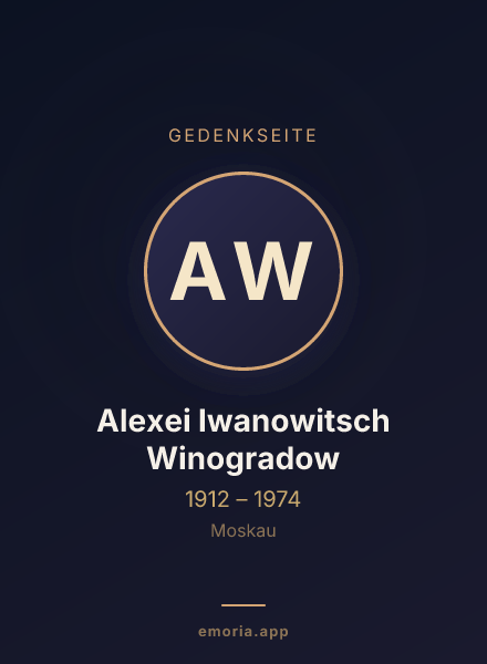 Gedenkportrait von Alexei Iwanowitsch Winogradow