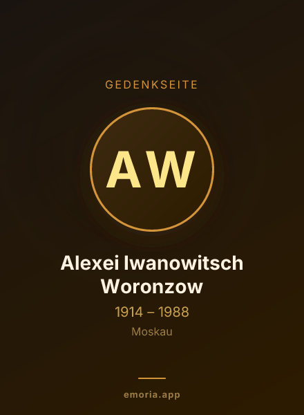 Gedenkportrait von Alexei Iwanowitsch Woronzow