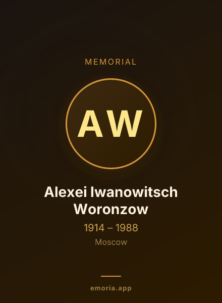 Memorial portrait of Alexei Iwanowitsch Woronzow