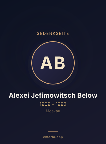 Gedenkportrait von Alexei Jefimowitsch Below