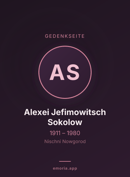 Gedenkportrait von Alexei Jefimowitsch Sokolow