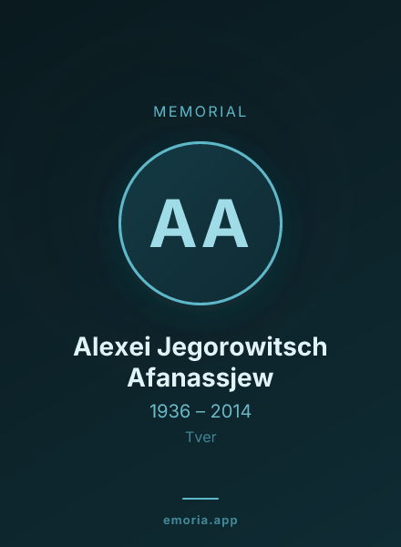 Memorial portrait of Alexei Jegorowitsch Afanassjew