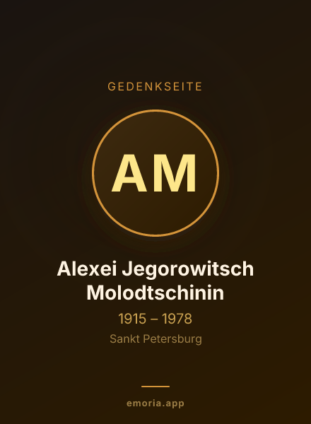 Gedenkportrait von Alexei Jegorowitsch Molodtschinin