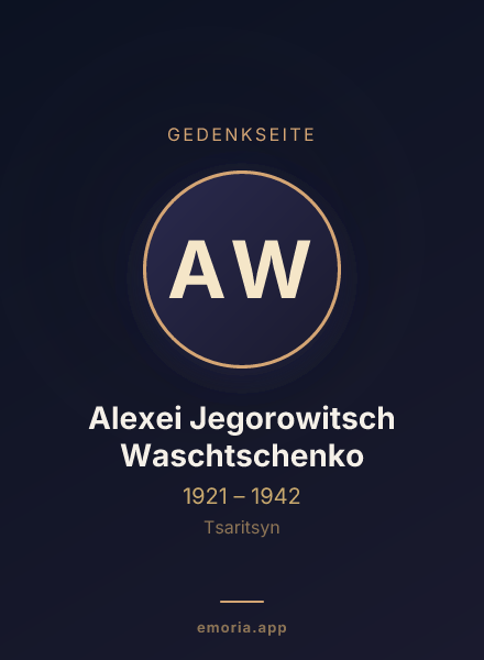 Gedenkportrait von Alexei Jegorowitsch Waschtschenko
