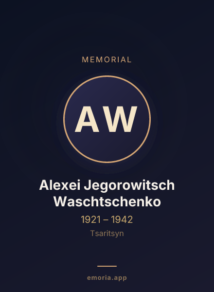 Memorial portrait of Alexei Jegorowitsch Waschtschenko