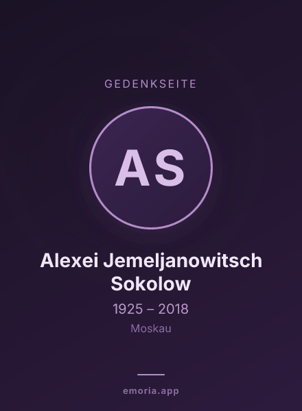 Gedenkportrait von Alexei Jemeljanowitsch Sokolow
