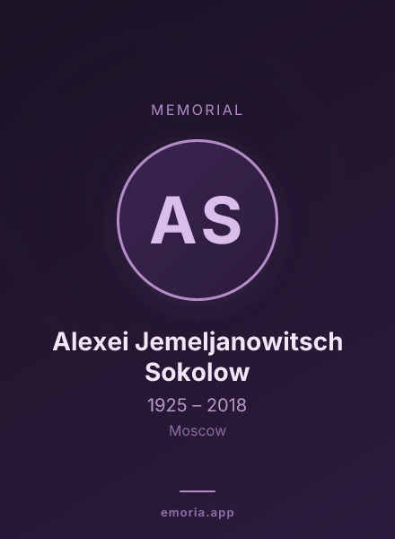 Memorial portrait of Alexei Jemeljanowitsch Sokolow