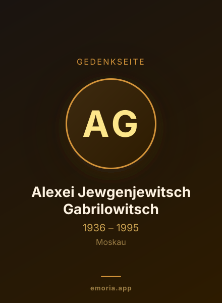 Gedenkportrait von Alexei Jewgenjewitsch Gabrilowitsch