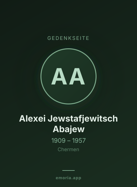 Gedenkportrait von Alexei Jewstafjewitsch Abajew