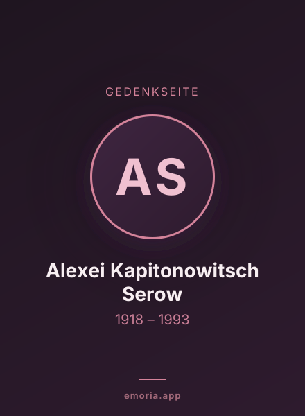 Gedenkportrait von Alexei Kapitonowitsch Serow