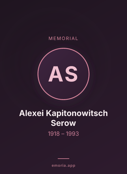 Memorial portrait of Alexei Kapitonowitsch Serow