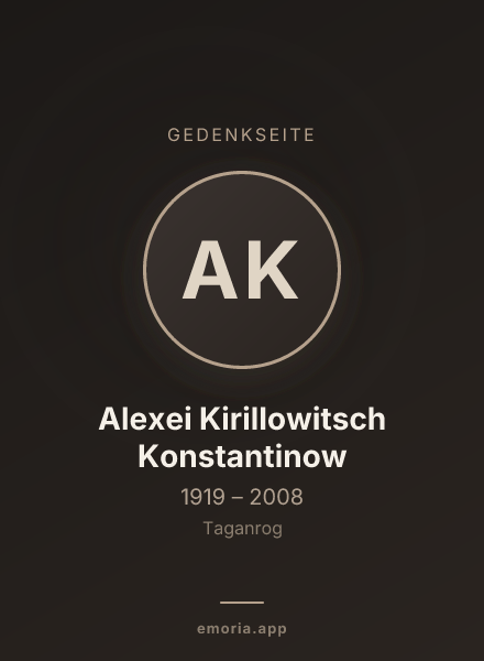 Gedenkportrait von Alexei Kirillowitsch Konstantinow