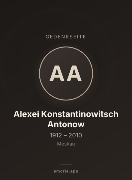Gedenkportrait von Alexei Konstantinowitsch Antonow
