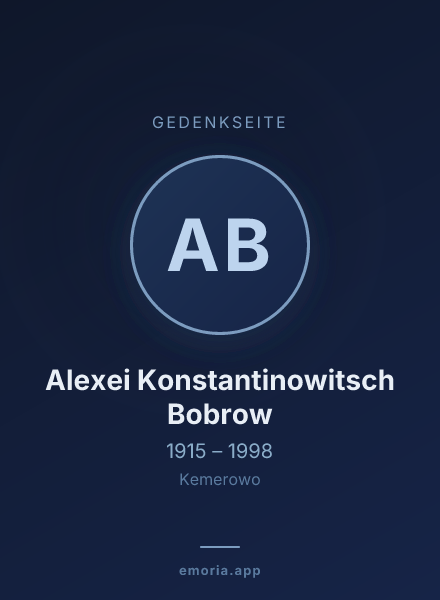 Gedenkportrait von Alexei Konstantinowitsch Bobrow