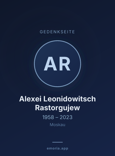 Gedenkportrait von Alexei Leonidowitsch Rastorgujew