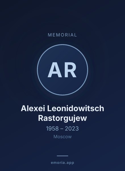 Memorial portrait of Alexei Leonidowitsch Rastorgujew