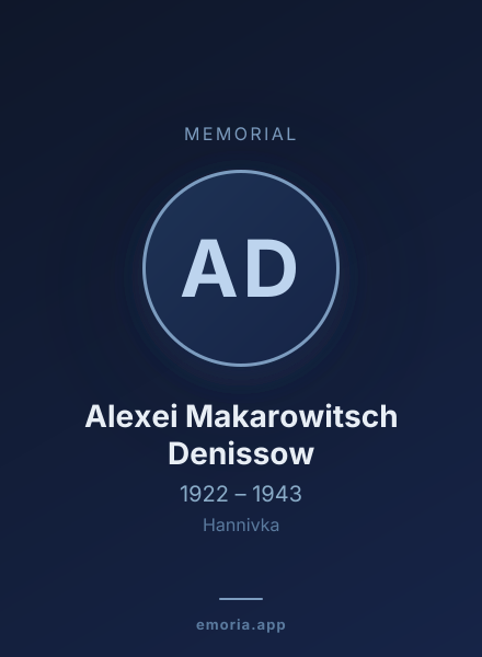 Memorial portrait of Alexei Makarowitsch Denissow